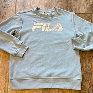 Fila girls kids baby Blue Crewneck pullover winter Sweater Size small 7 8
